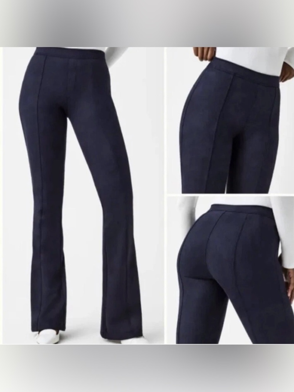 Spanx High Waisted Faux Suede Flare Pants - Size XL - Black